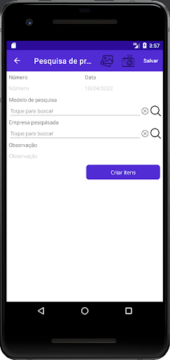 Android application Nimbus pesquisa de preços screenshort