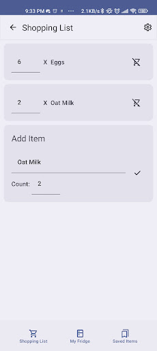 Android application My Fridge screenshort