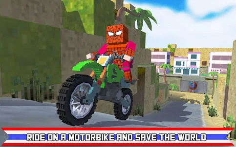 Blocky Superhero Moto Bike Sim