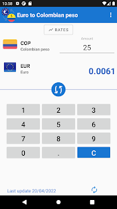 Euro to Colombian peso