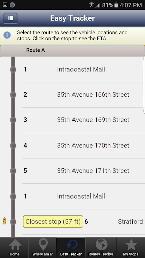 NMB Transit APP Screen 3
