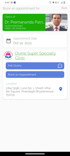 Divine Super Specialty Clinic Screen 2