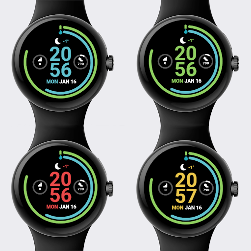 Rings Pixel Watch Face Screen 2