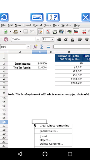 AndroCalc Spreadsheet editor f Screen 3