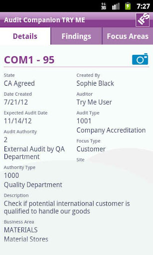 IFS Audit Companion 9 Screen 2
