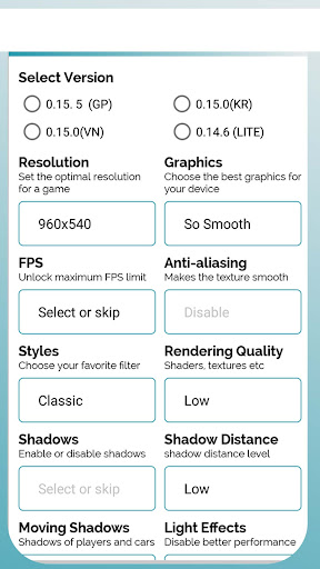 Android application GFX Tool screenshort