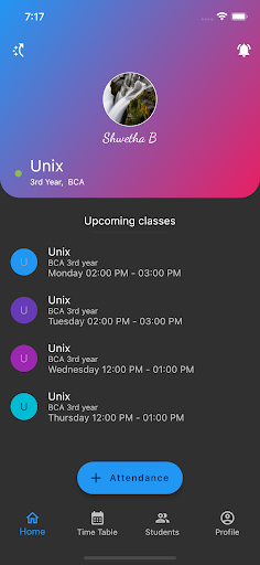 Attendance : School & College Screen 3