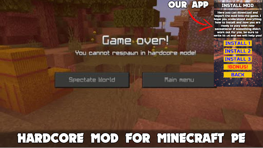Hardcore Mod for Minecraft PE