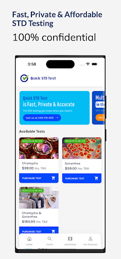 Android application Quick STD Test screenshort
