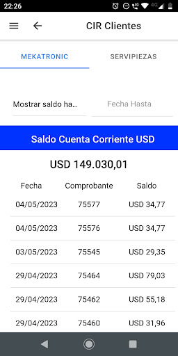 CIR Cuentas Screen 2