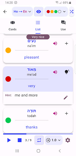 Flashko - Learn Hebrew Screen 2