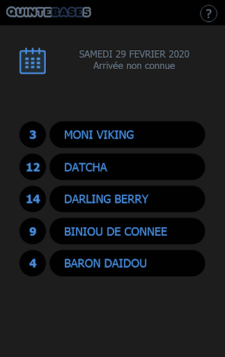 Quinté Base 5 - Pronostic Quin Screen 2
