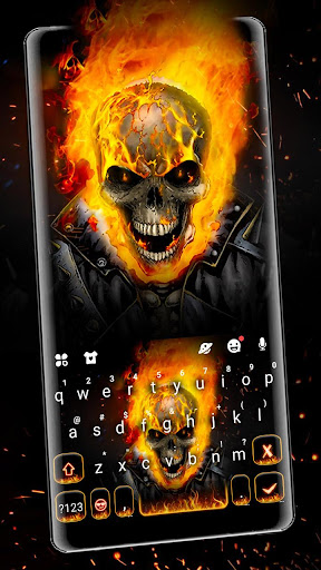 Android application Fiery Ghost Skull Theme screenshort
