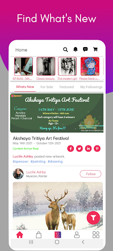 Android application Spenowr: Artist Network & Shop screenshort