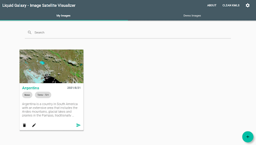Android application Image Satellite Visualizer screenshort