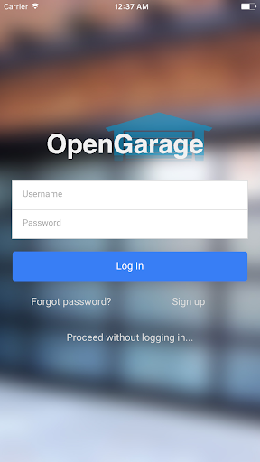Android application OpenGarage screenshort