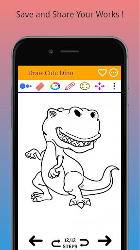 How to Draw Kawaii Dino