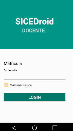 Android application SICEDroid Docente screenshort