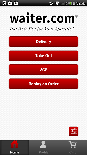 Android application Waiter.com Food Delivery screenshort