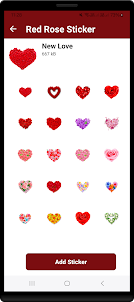 Red Rose Flower Stickers