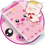 Pink Cute Piggy Cartoon Theme icon