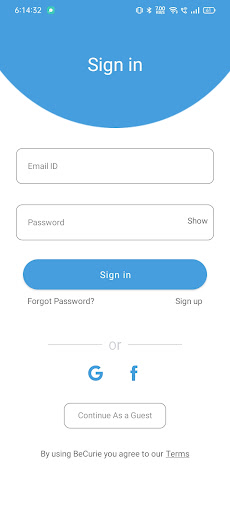 Android application Becurie Beta screenshort