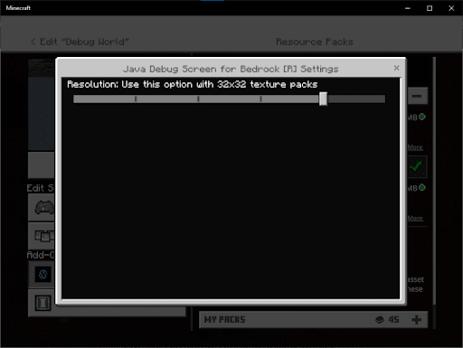 Java Debug Screen Addon MCPE