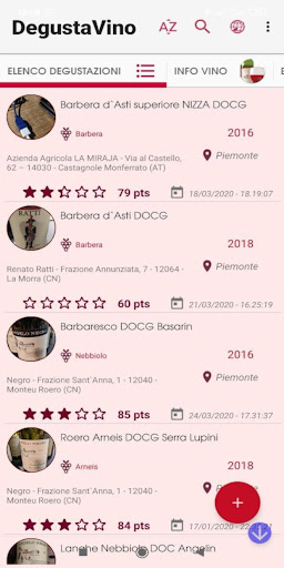 Android application Degusta Vino screenshort