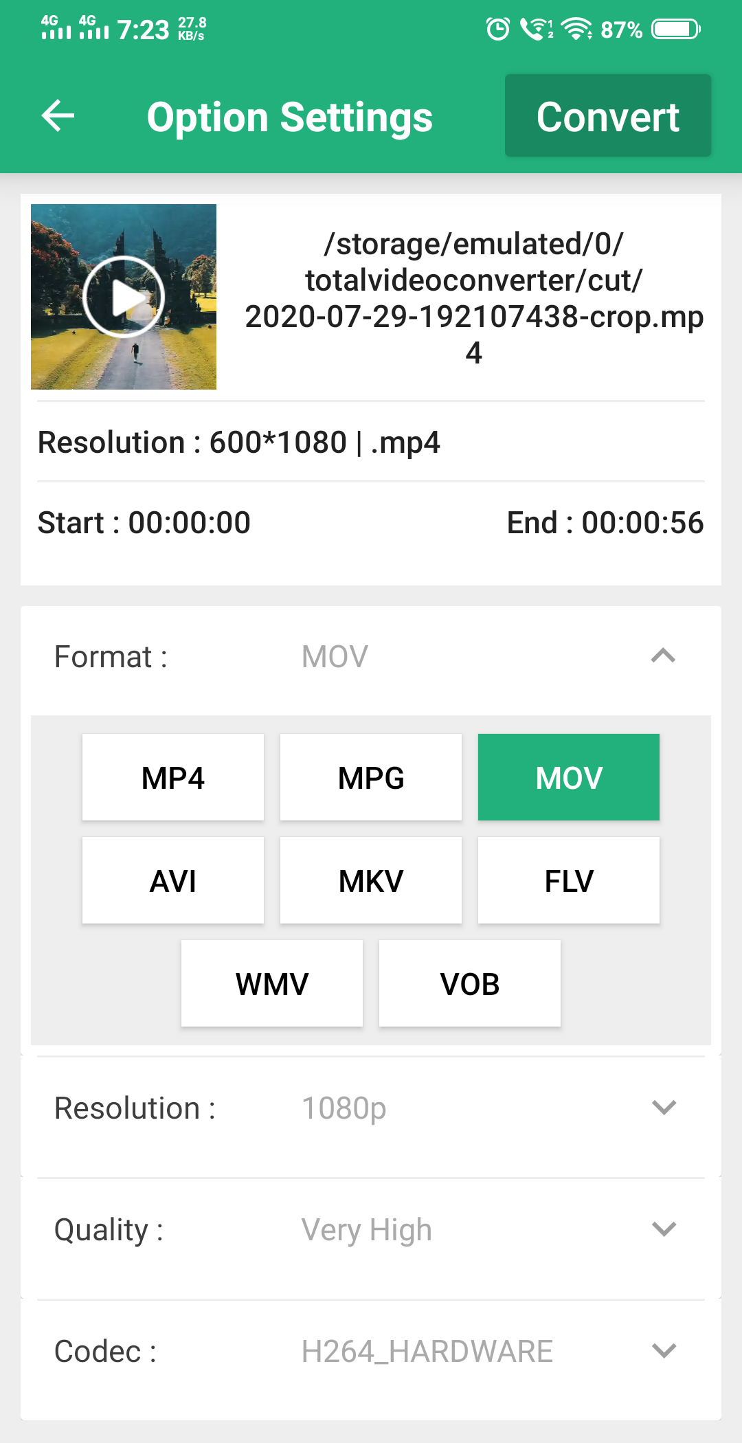 Android application Video Converter -Trim & Cutter screenshort