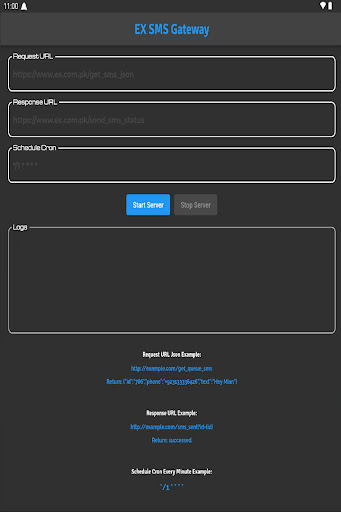 Android application EX SMS Gateway screenshort