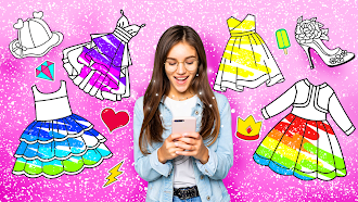 Game screenshot Girls Glitter Dress Coloring mod apk