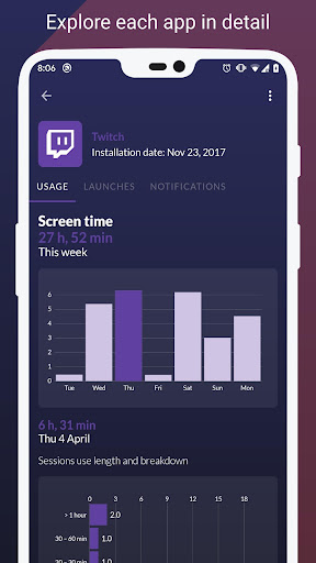 Quantum: App Screen Time Stats Screen 3