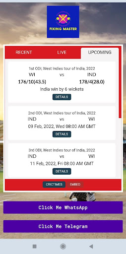 Android application Cricket Score and Prediction screenshort