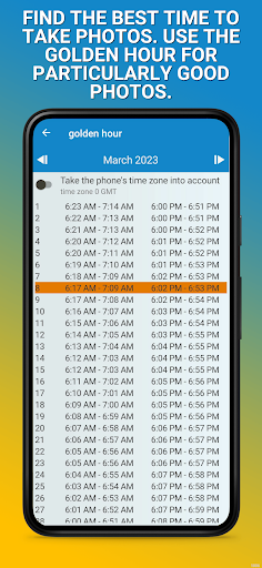 sunrise and sunset calendar Screen 2