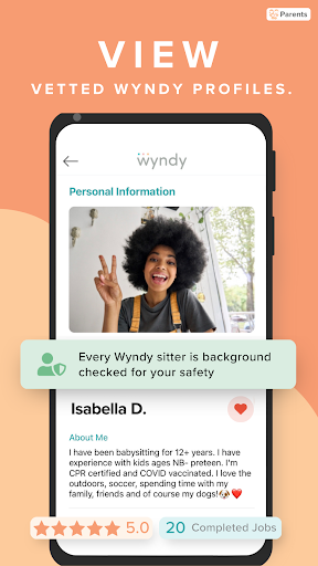 Wyndy: Babysitting, simplified Screen 3
