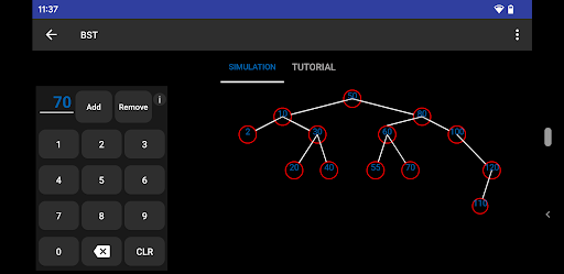 Data Structure Simulation Screen 3