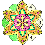 mandala coloring book & flower color by number icon