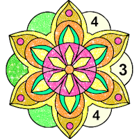 Mandala coloring book & flower color by number