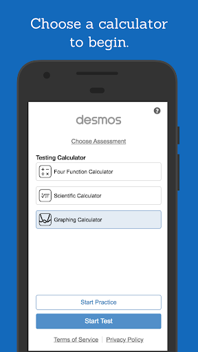 Android application Desmos Test Mode screenshort