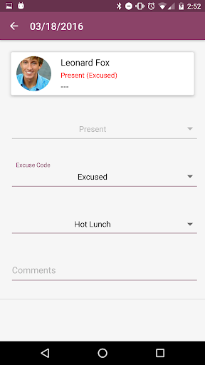 OnCourse Attendance Screen 2