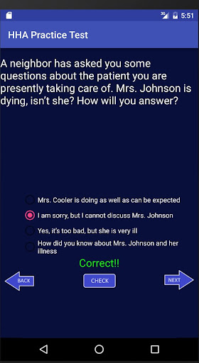 Android application HHA Practice Test screenshort