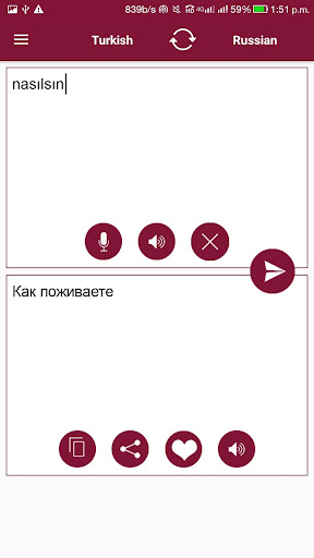 Russian - Turkish Translator Screen 2