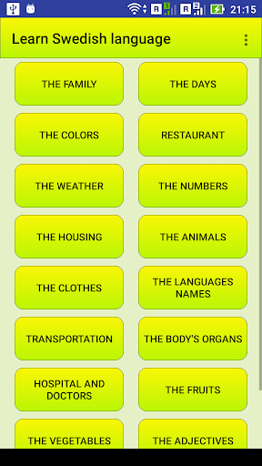Android application Learn Swedish language screenshort