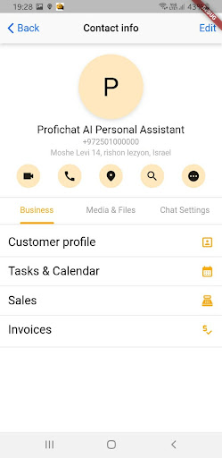 Android application ProfiChat screenshort