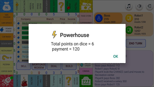 Monopolist Business Dice Board 8