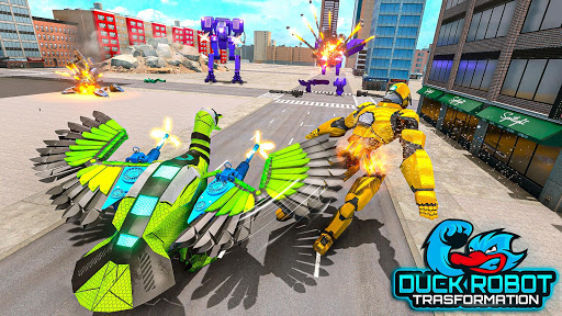 Duck Robot Car Transform War Robot Games