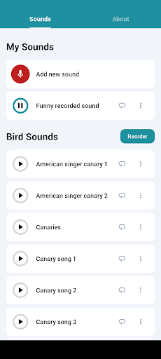 Android application Bird Sounds screenshort