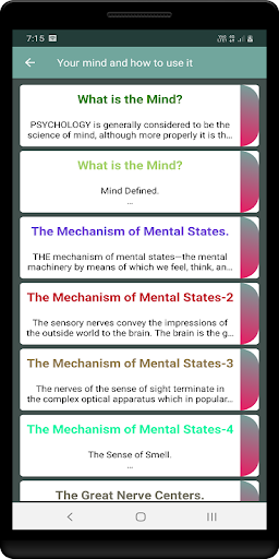 Your mind and how to use it Screen 2