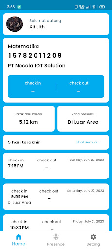 Android application Live Presence screenshort