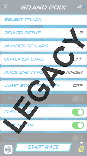 APP RACE CONTROL (LEGACY) Screen 3